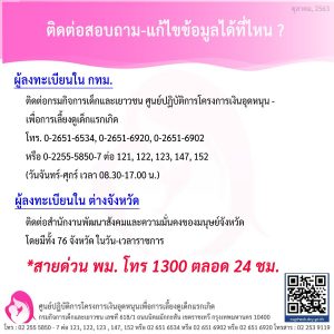 ติดต่อ เรื่องเงินอุดหนุนเด็กที่ไหน ?